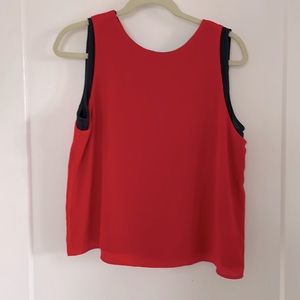 Dark red sleeveless blouse